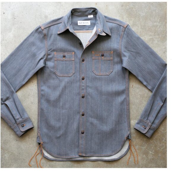 Gustin Titanium Slub Workshirt Slim Fit Large - Picture 1 of 6